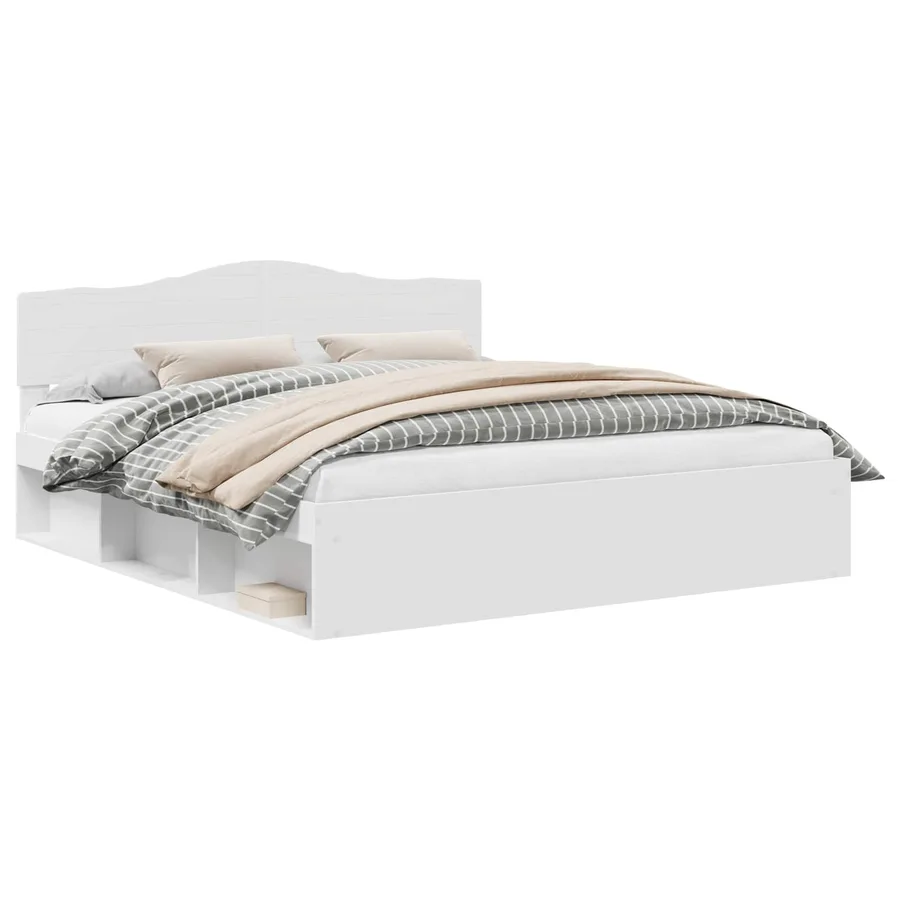 Cadre de lit Blanc 180 x 200 cm Bois de pin massif - 2