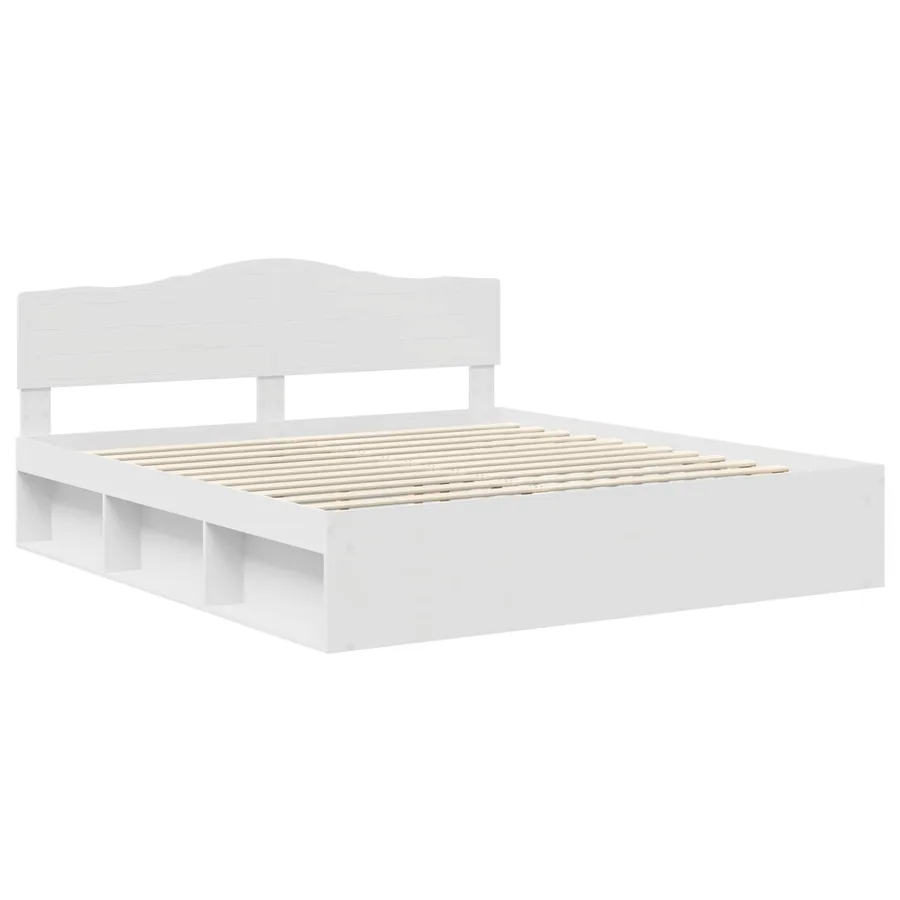 Cadre de lit Blanc 180 x 200 cm Bois de pin massif - 4