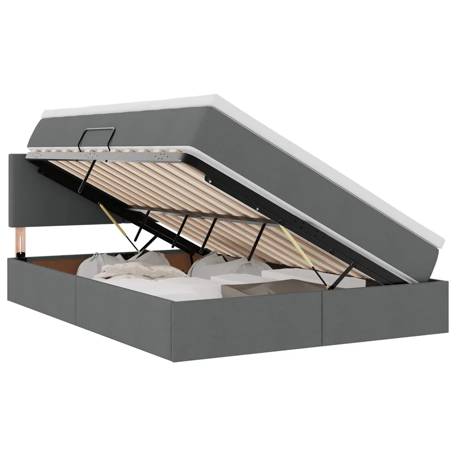 Lit avec rangement et matelas Gris foncé 140 x 200 cm - 2