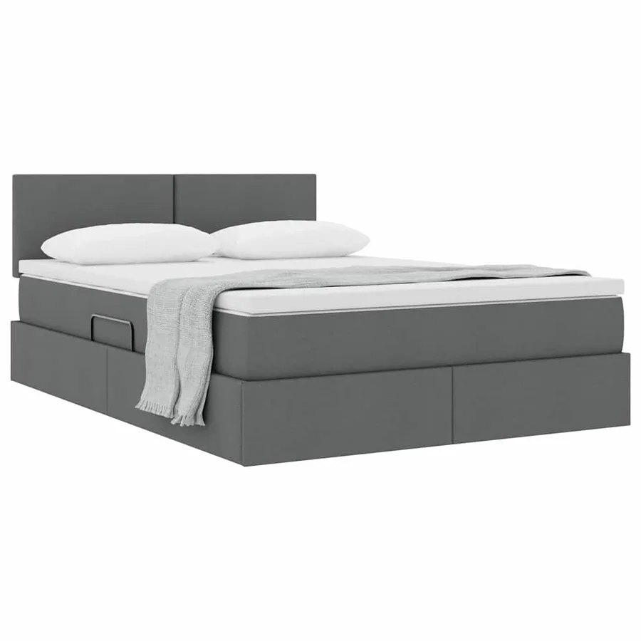 Lit avec rangement et matelas Gris foncé 140 x 200 cm - 3