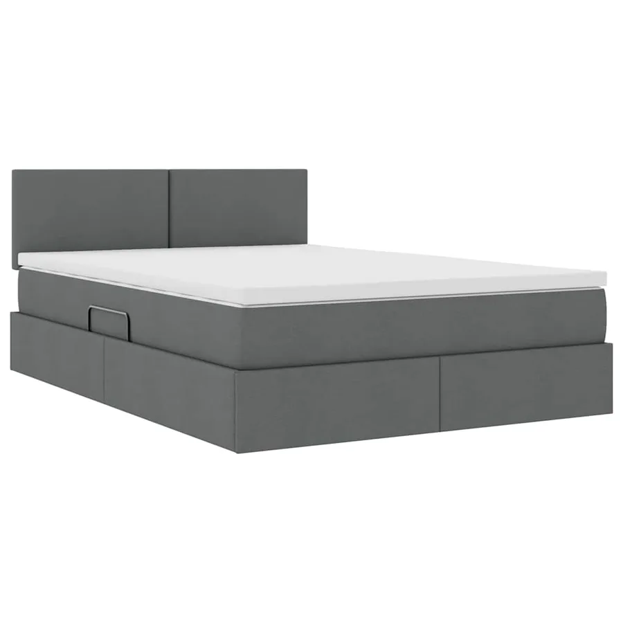Lit avec rangement et matelas Gris foncé 140 x 200 cm - 5