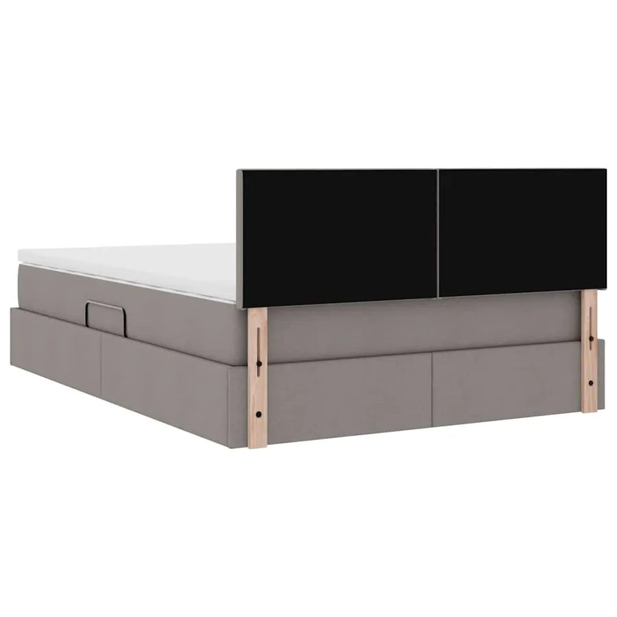Lit avec rangement et matelas avec matelas Taupe 140 x 200 cm - 11