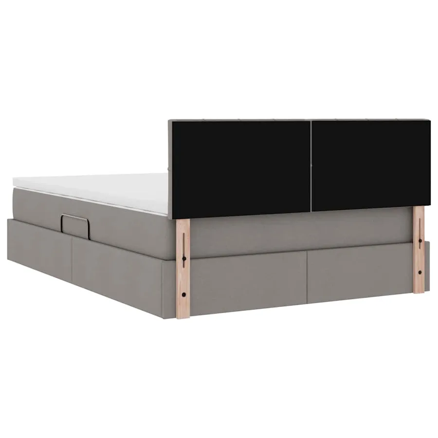 Lit de rangement LED avec matelas Taupe 140 x 200 cm Tissu - 12