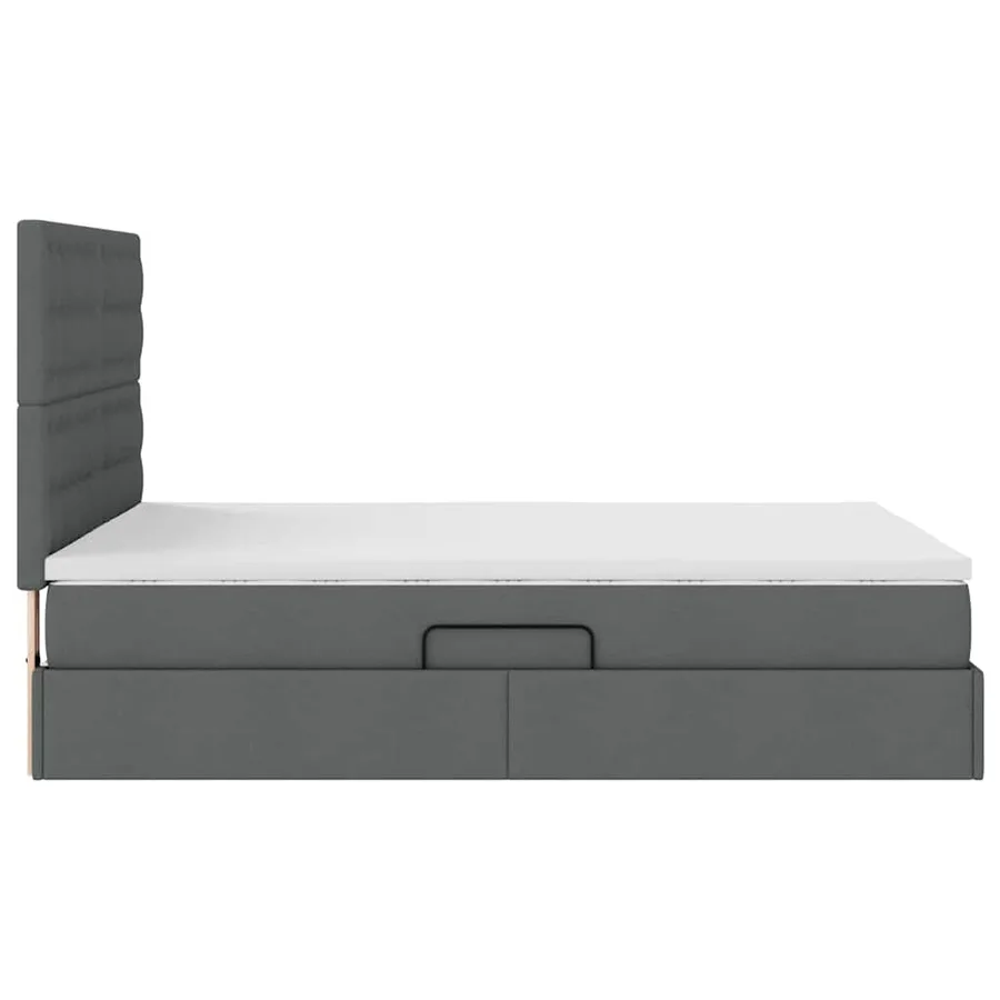 Lit avec rangement et matelas Gris foncé 140 x 200 cm tissu - 10