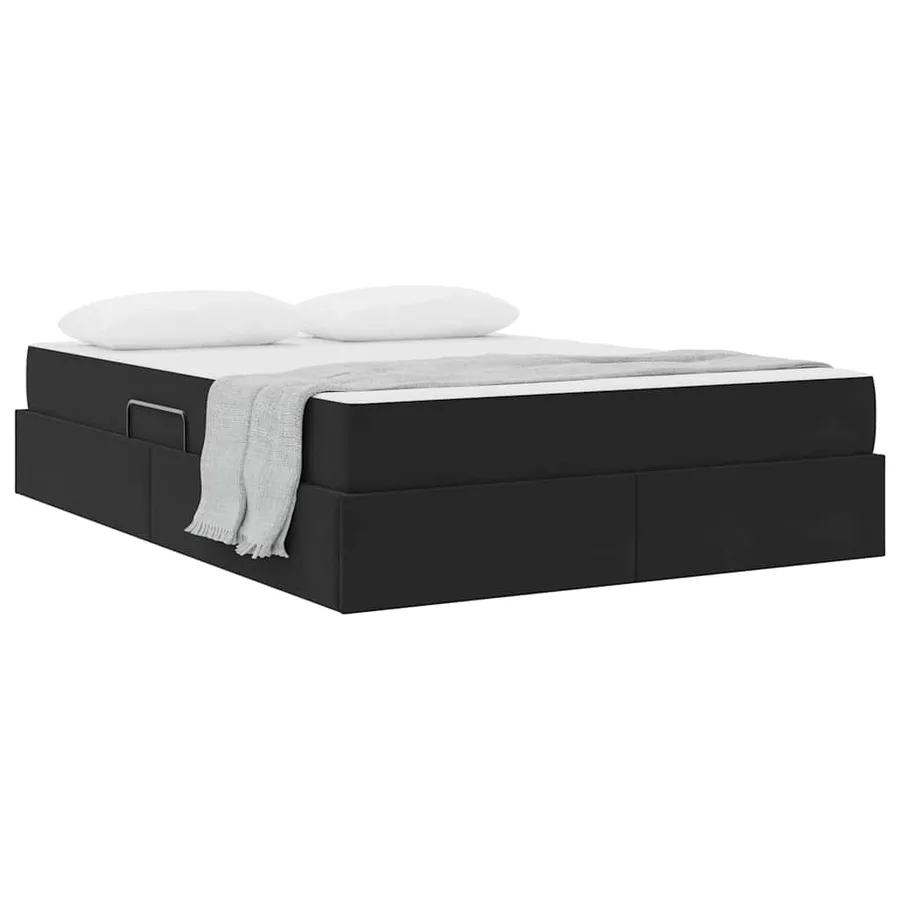 Lit avec rangement et matelas Noir 140 x 200 cm Velours - 3