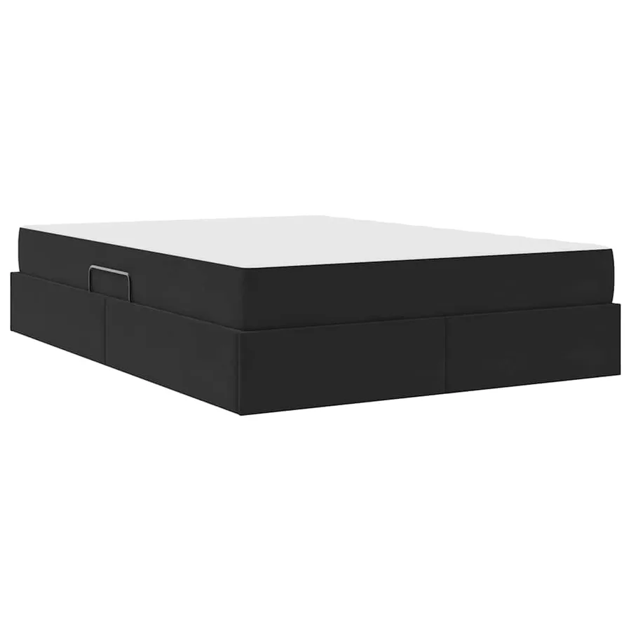Lit avec rangement et matelas Noir 140 x 200 cm Velours - 5