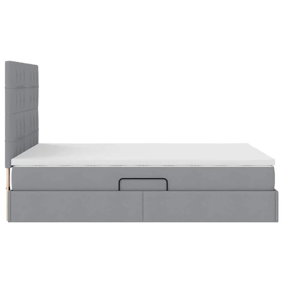Lit avec rangement et matelas Gris clair 140 x 200 cm tissu - 10