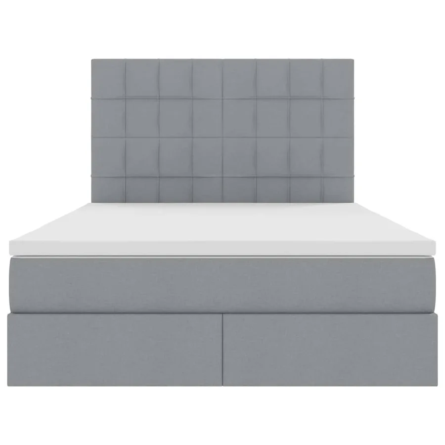 Lit avec rangement et matelas Gris clair 140 x 200 cm tissu - 7