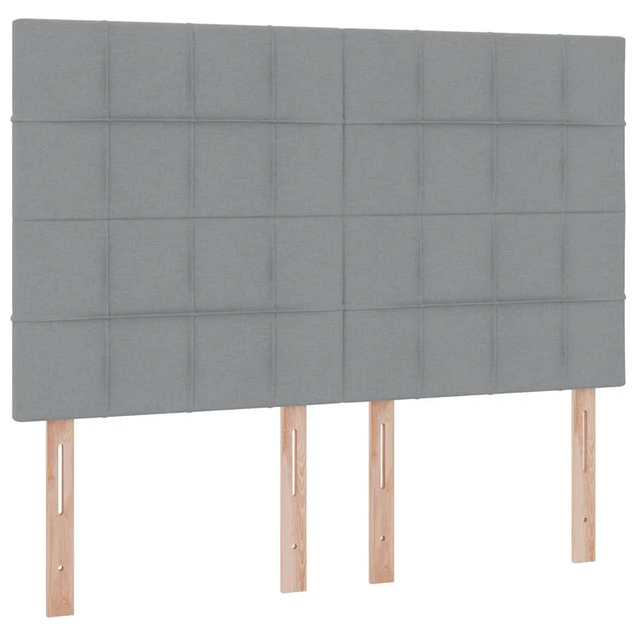 Lit avec rangement et matelas Gris clair 140 x 200 cm tissu - 9