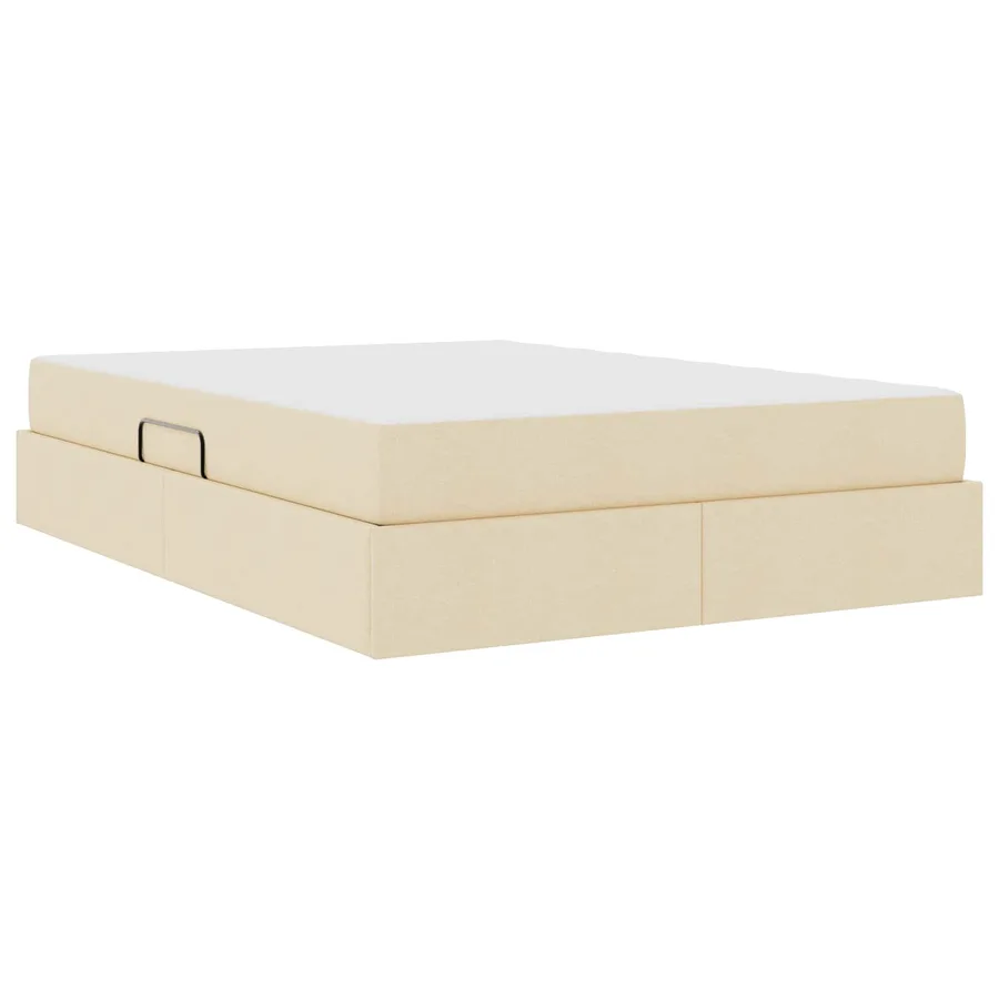 Lit avec rangement et matelas Crème 140 x 200 cm Polyester - 10