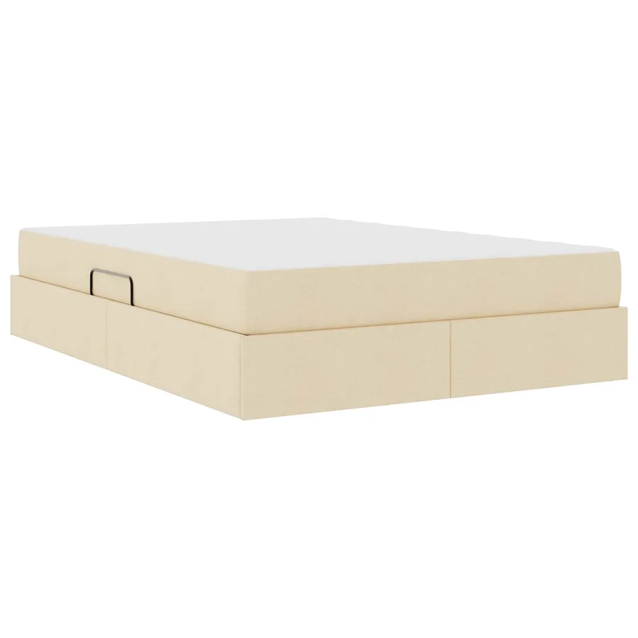 Lit avec rangement et matelas Crème 140 x 200 cm Polyester - 5