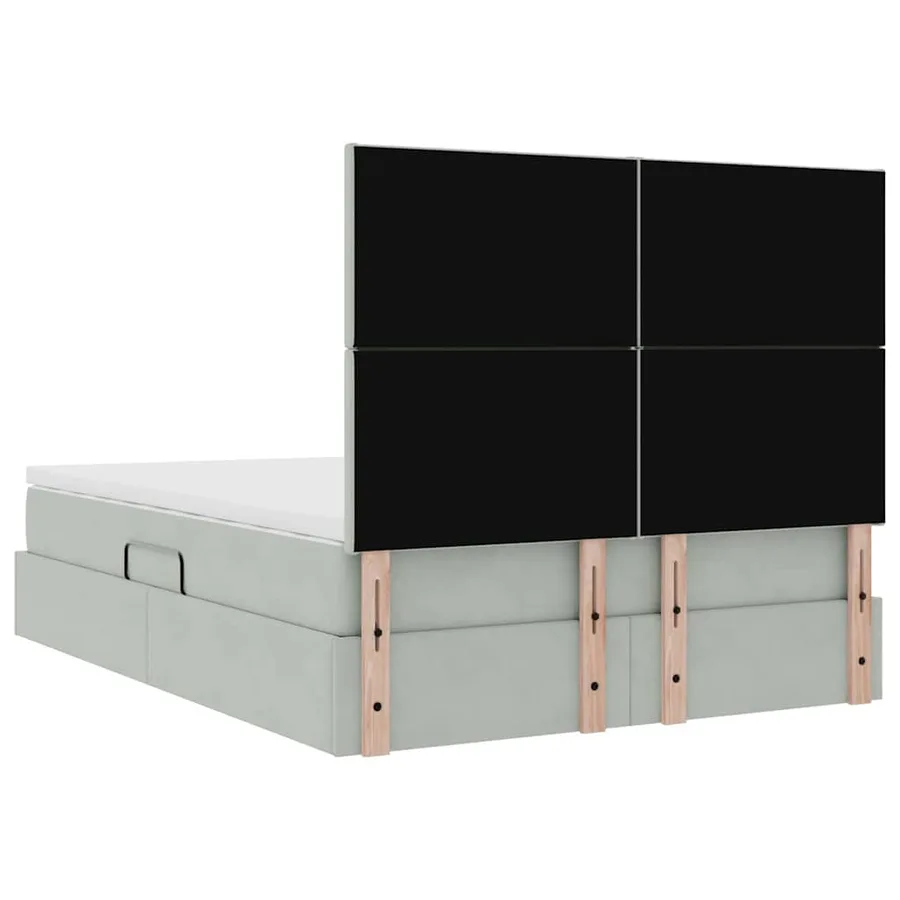 Lit de rangement LED avec matelas Gris clair 140 x 200 cm - 12