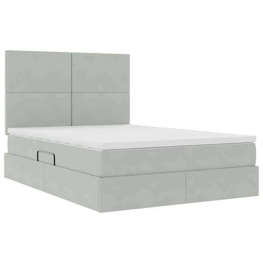 Lit de rangement LED avec matelas Gris clair 140 x 200 cm - 6