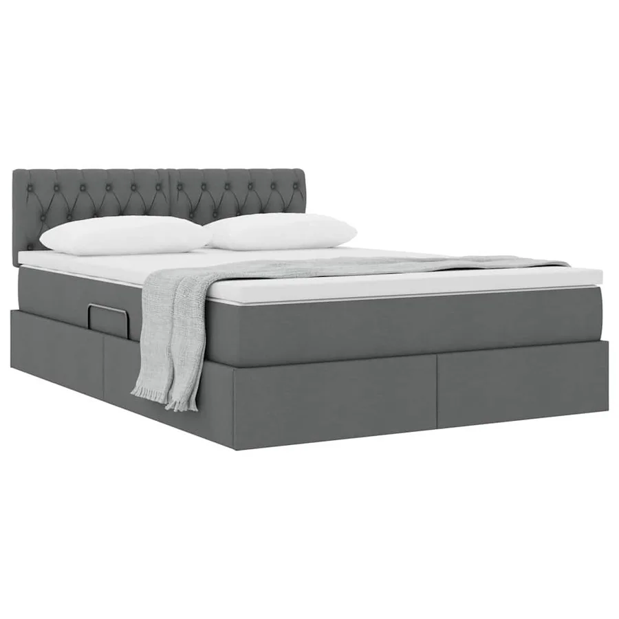 Lit avec rangement et matelas Gris foncé 140 x 200 cm - 3