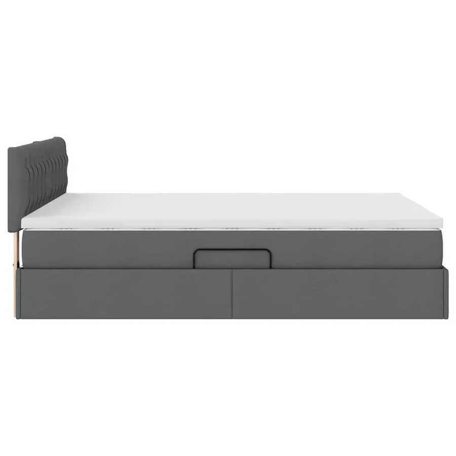 Lit avec rangement et matelas Gris foncé 140 x 200 cm - 8