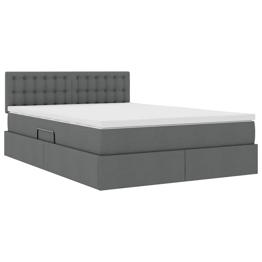 Lit avec rangement et matelas Gris foncé 140 x 200 cm - 5