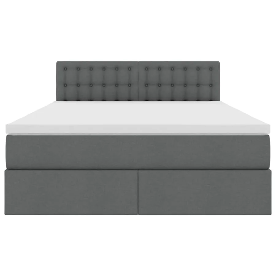 Lit avec rangement et matelas Gris foncé 140 x 200 cm - 7