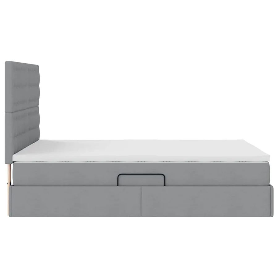 Lit de rangement LED avec matelas Gris clair 140 x 200 cm Tissu - 11