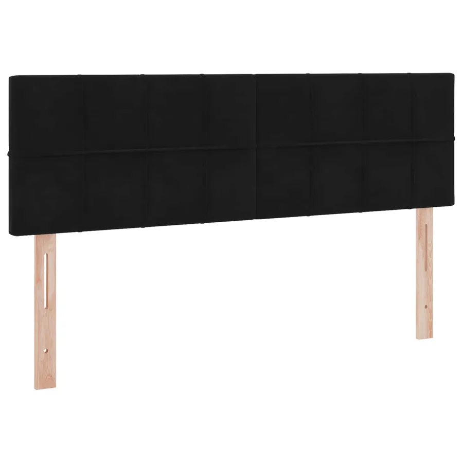 Lit de rangement LED avec matelas Noir 140 x 200 cm Velours - 10