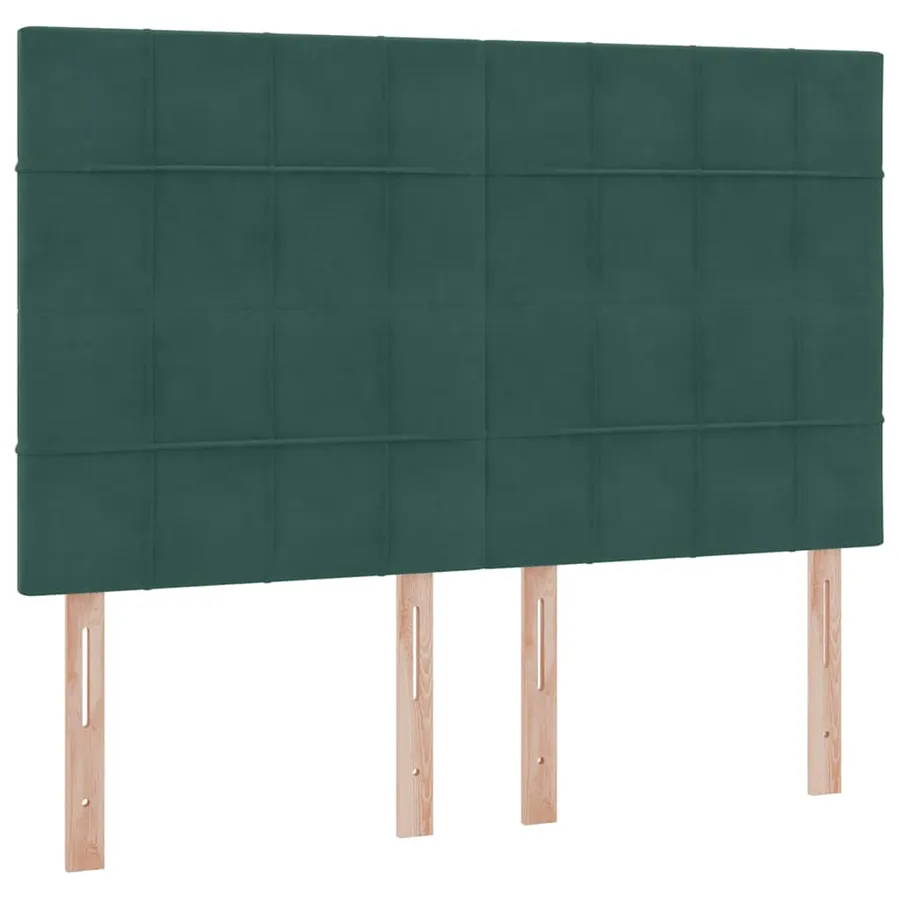 Lit avec rangement et matelas Vert foncé 140 x 200 cm Velours - 9