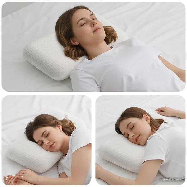 Coussin de sommeil Uni Blanc 50 x 30 x 10 cm