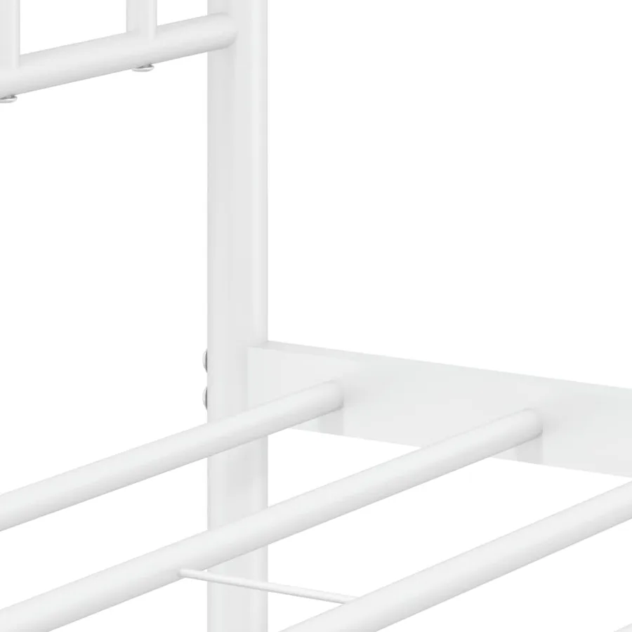 Cadre de lit métal sans matelas avec tête de lit blanc 80x200cm - 10