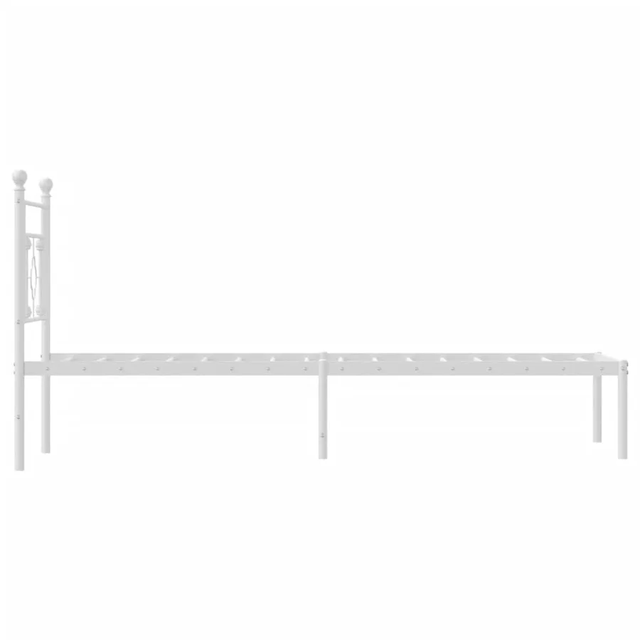 Cadre de lit métal sans matelas avec tête de lit blanc 80x200cm - 6