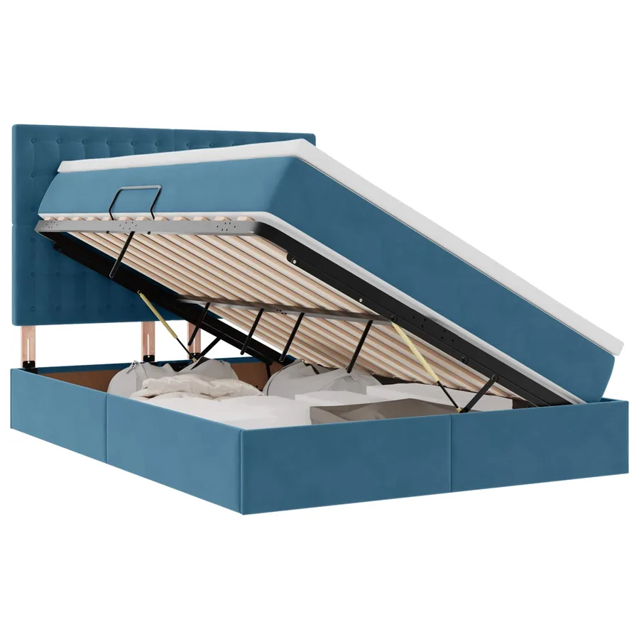 Lit de rangement LED avec matelas Bleu foncé 140 x 200 cm - 2