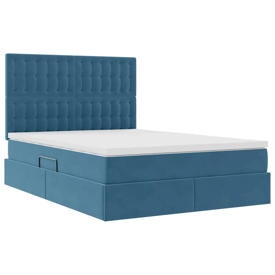 Lit de rangement LED avec matelas Bleu foncé 140 x 200 cm - 6