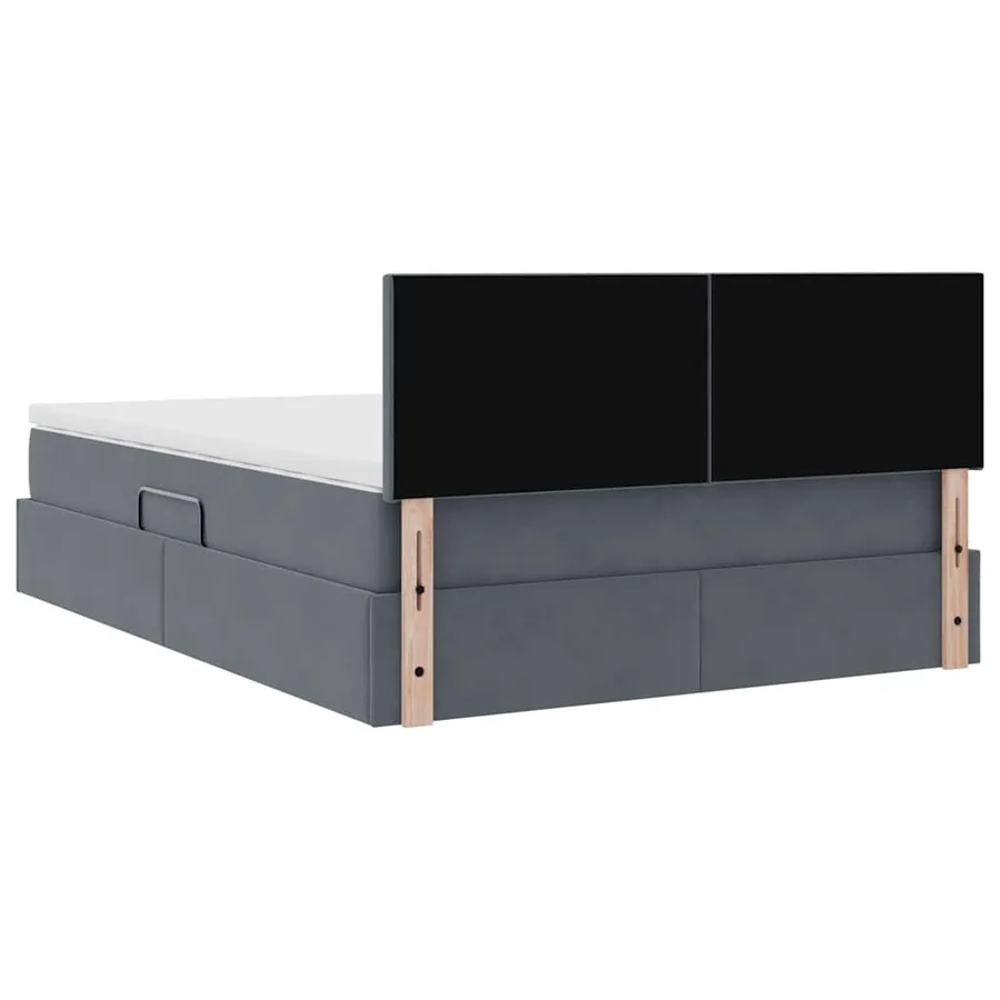 Lit de rangement LED avec matelas Gris foncé 140 x 200 cm - 12