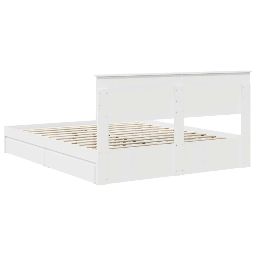 Lit de Rangement Blanc 160 x 200 cm Bois d'ingénierie - 10