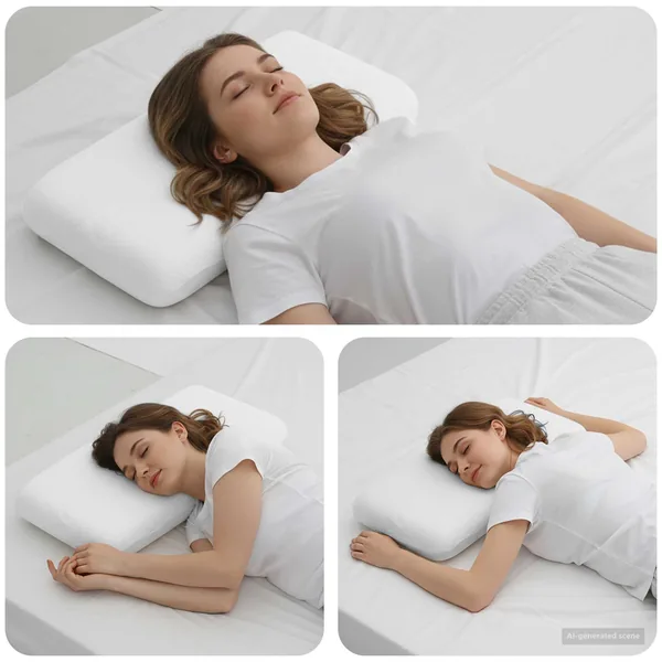 Coussin de sommeil Uni Blanc 70 x 36 x 7 cm