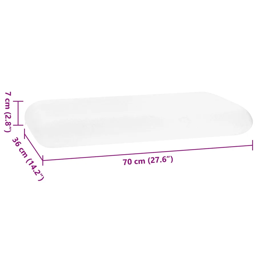 Coussin de sommeil Uni Blanc 70 x 36 x 7 cm - 8