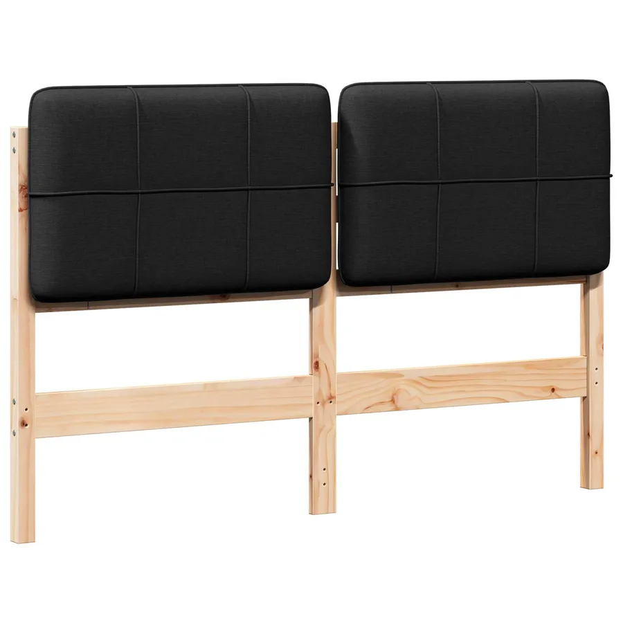 Tête de lit capitonnée Marron et Noir 160 cm Pin massif - 2
