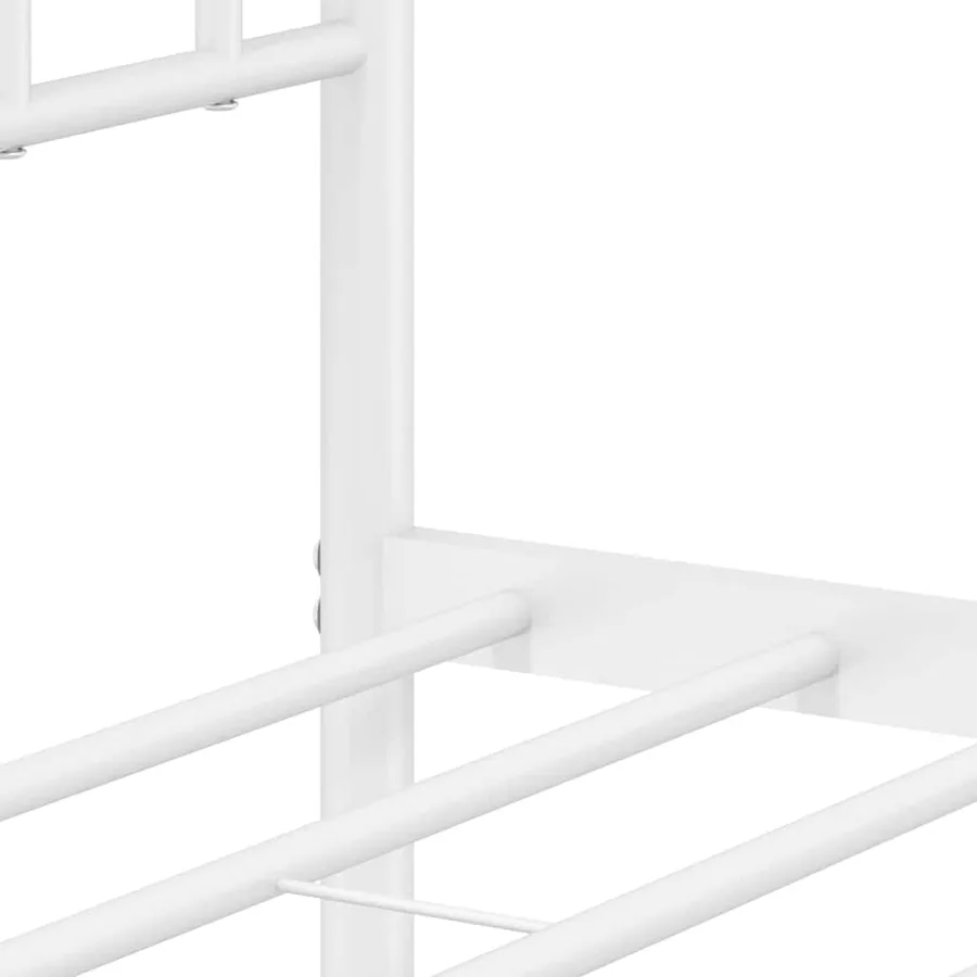 Cadre de lit métal sans matelas et tête de lit blanc 120x190 cm - 10