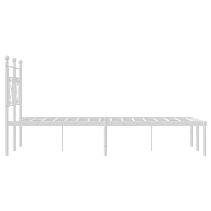 Cadre de lit métal sans matelas et tête de lit blanc 120x190 cm - 6