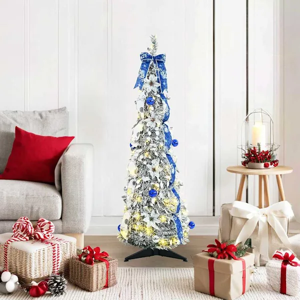 Sapin de Noël artificiel avec 50 LED Blanc 120 cm PVC