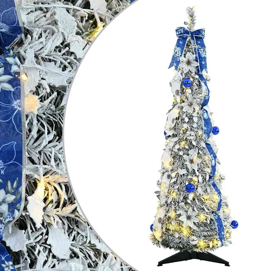 Sapin de Noël artificiel avec 50 LED Blanc 120 cm PVC - 2