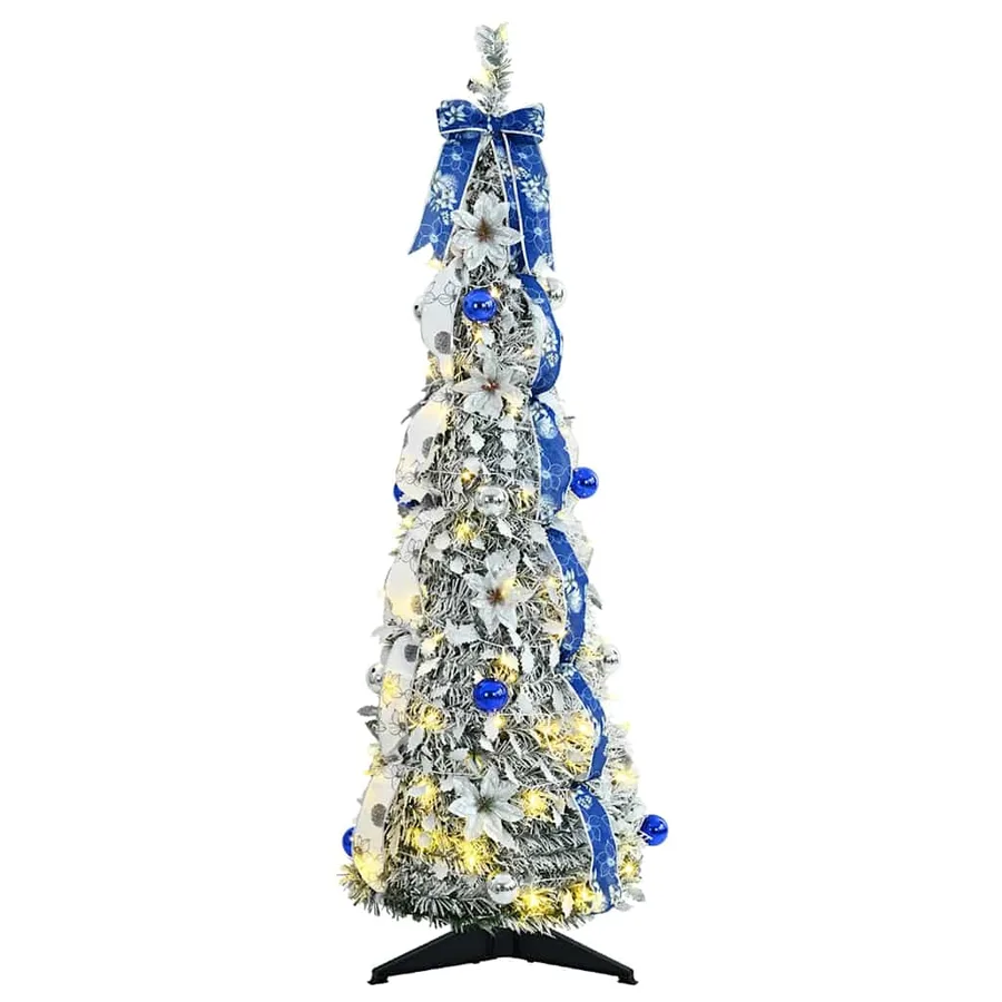 Sapin de Noël artificiel avec 50 LED Blanc 120 cm PVC - 3