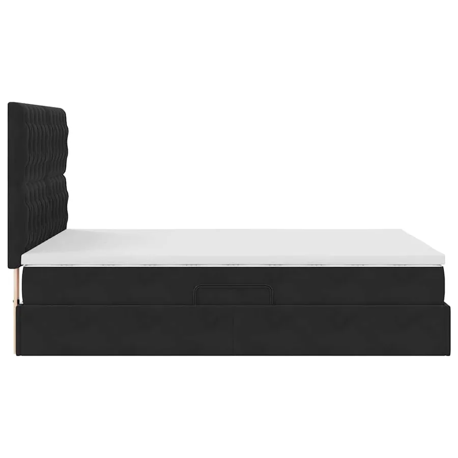Lit avec rangement et matelas Noir 140 x 200 cm Velours - 10