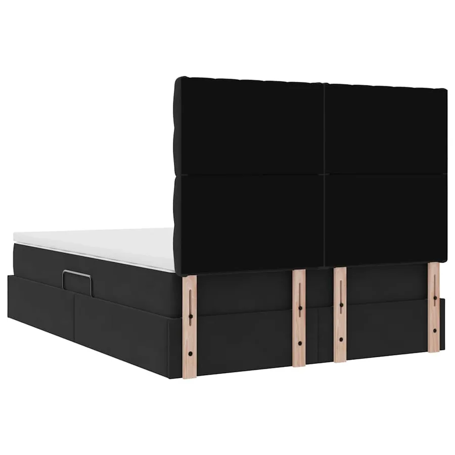 Lit avec rangement et matelas Noir 140 x 200 cm Velours - 11