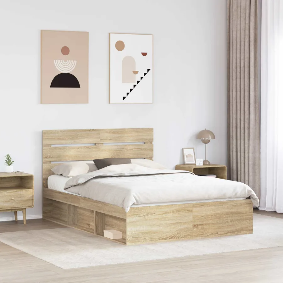 Cadre de lit Sonoma 140 x 200 cm Bois de pin massif - 3