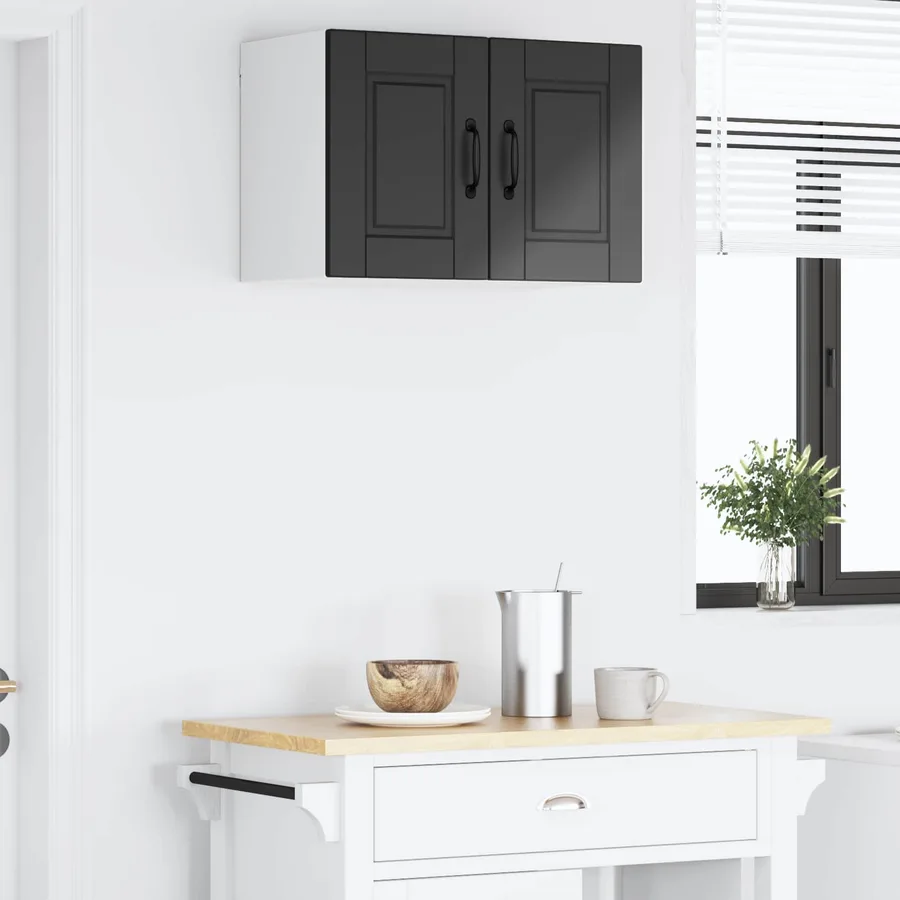 Meuble mural PORTO Noir 60 x 31 x 40 cm Bois d'ingénierie - 4