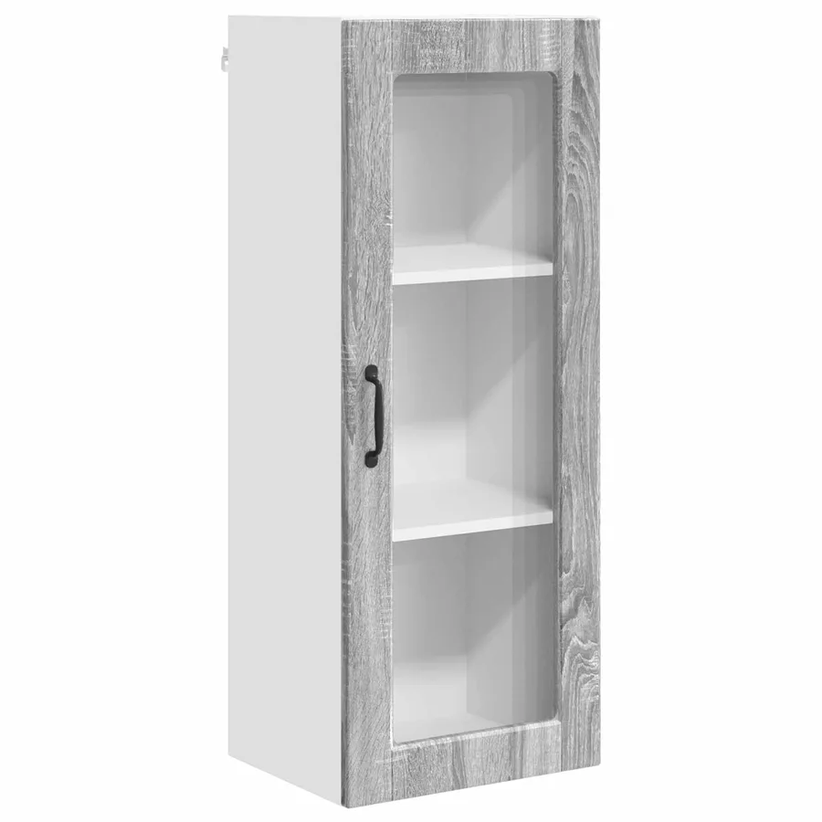 Cabinet en verre mural PORTO Gris Sonoma 40 x 31 x 100 cm - 2