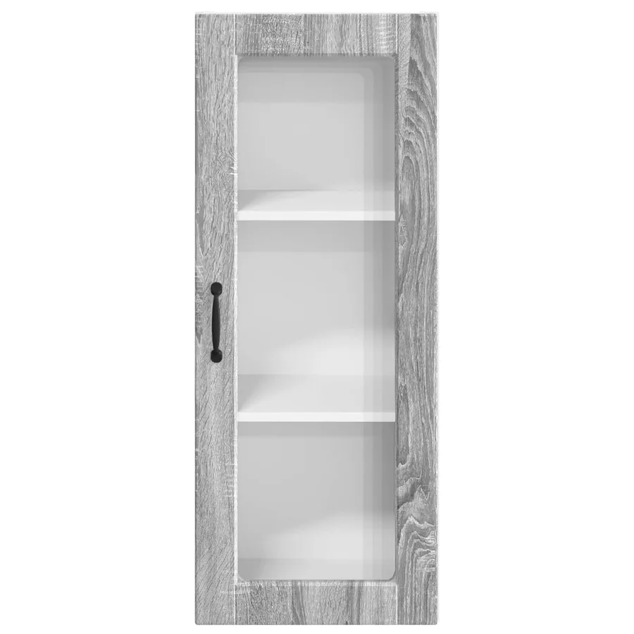 Cabinet en verre mural PORTO Gris Sonoma 40 x 31 x 100 cm - 6
