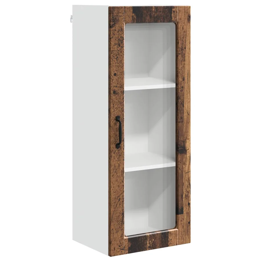 Cabinet en verre mural PORTO Bois ancien 40 x 31 x 100 cm - 2