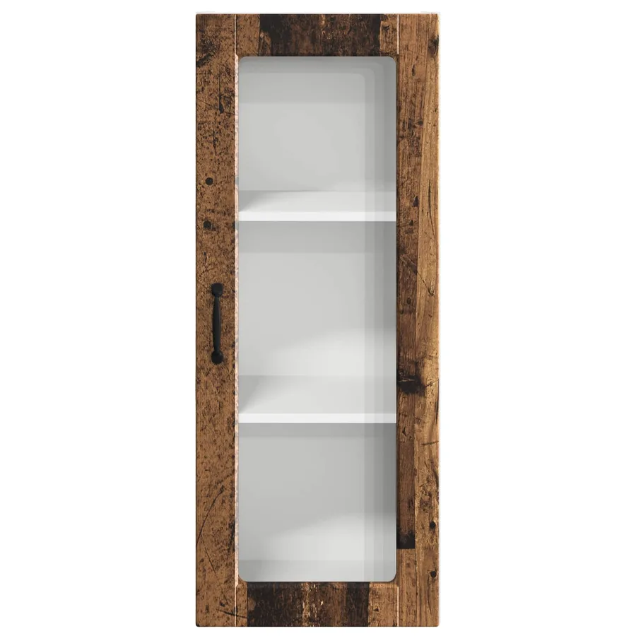 Cabinet en verre mural PORTO Bois ancien 40 x 31 x 100 cm - 6