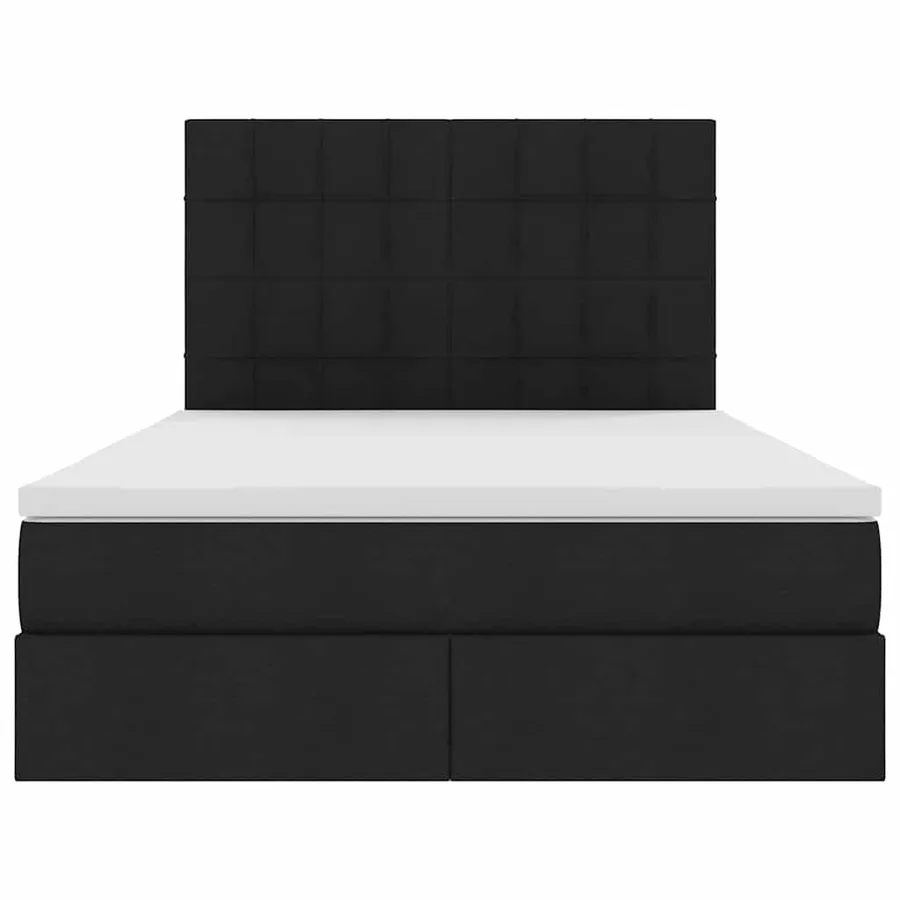 Lit avec rangement et matelas Noir 140 x 200 cm tissu - 7