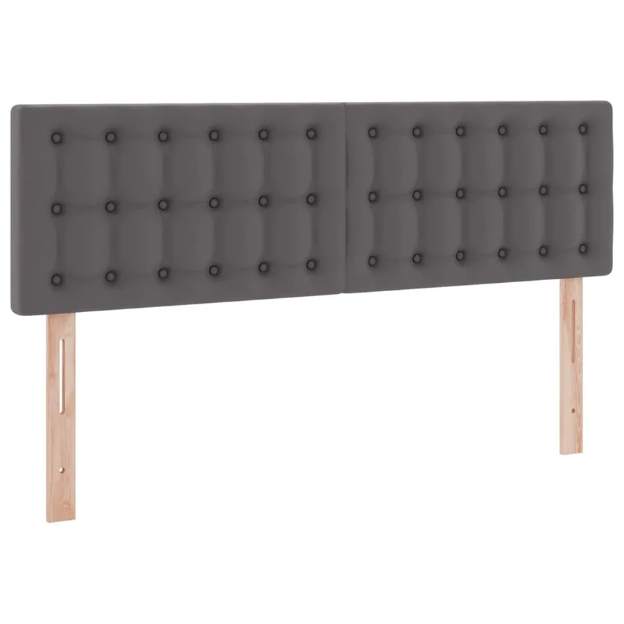 Lit avec rangement et LED Gris 140 x 200 cm Cuir synthétique - 8