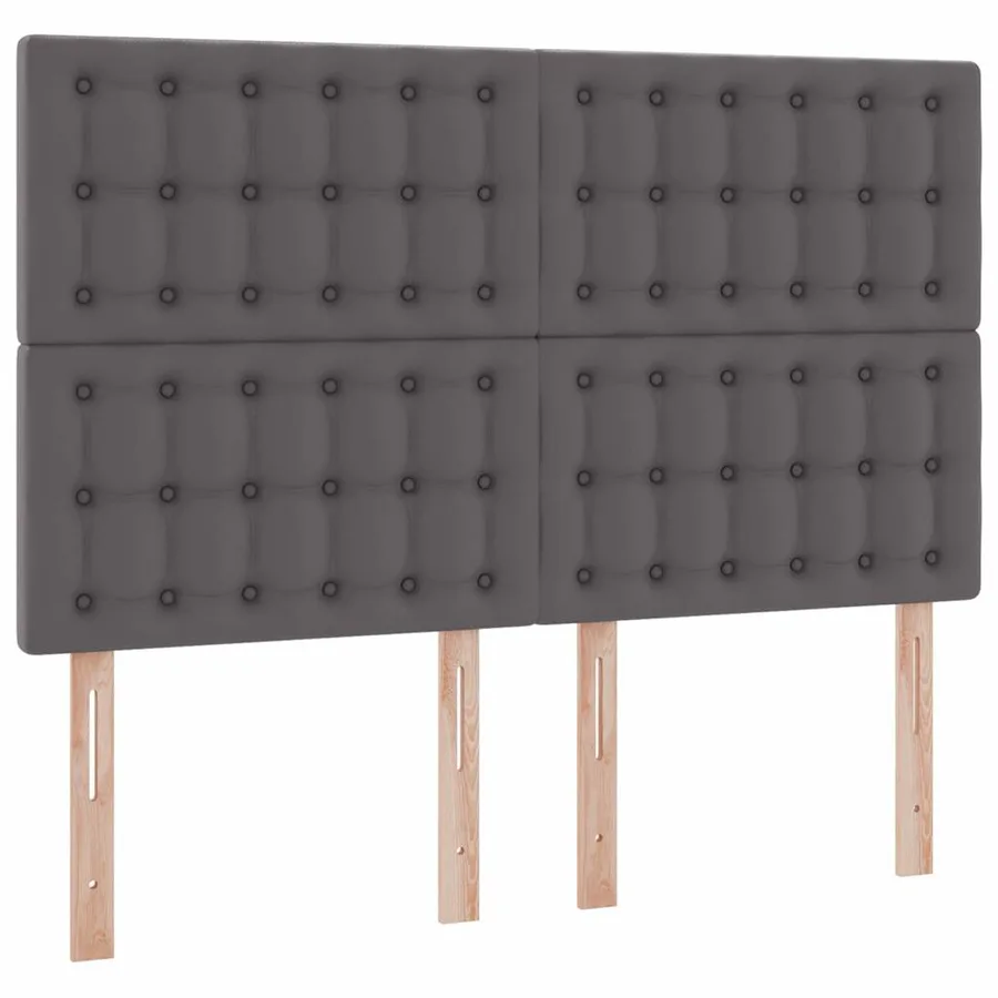Lit avec rangement et LED Gris 140 x 200 cm Simili cuir - 8